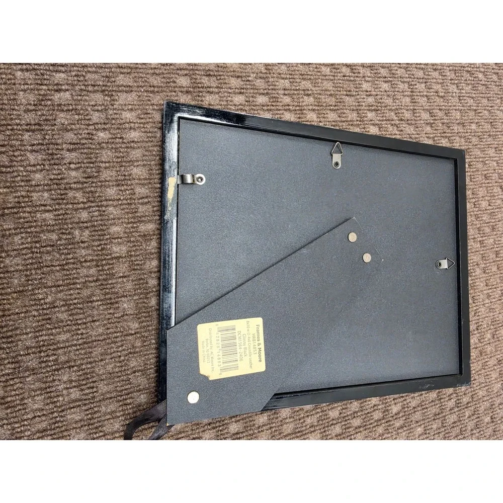Frames & Moore 8x10 Black Crocodile Leather Double 4x6 Photo Frame HRB14853